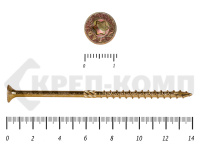 Саморезы Конструкционные, потай Torx, желтый цинк   6.0х140 мм КРЕП-КОМП (100 шт)