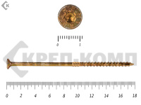 Саморезы Конструкционные, потай Torx, желтый цинк   6.0х180 мм ПРОФИ HIMTEX (100 шт)