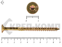 Саморезы Конструкционные, потай Torx, желтый цинк   5.0х 90 мм ПРОФИ HIMTEX (10 шт)