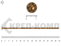 Саморезы Конструкционные, потай Torx, желтый цинк   6.0х300 мм ПРОФИ HIMTEX (100 шт)