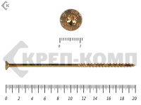 Саморезы Конструкционные, потай Torx, желтый цинк   6.0х200 мм (100 шт) 
