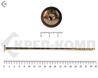Саморезы с прессшайбой Torx, по дереву, желтый цинк   10х360 мм (25 шт)