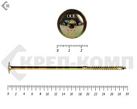 Саморезы с прессшайбой Torx, по дереву, желтый цинк   10х300 мм (25 шт)