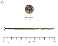 Саморезы с прессшайбой Torx, по дереву, желтый цинк   8.0х200 мм (50 шт)
